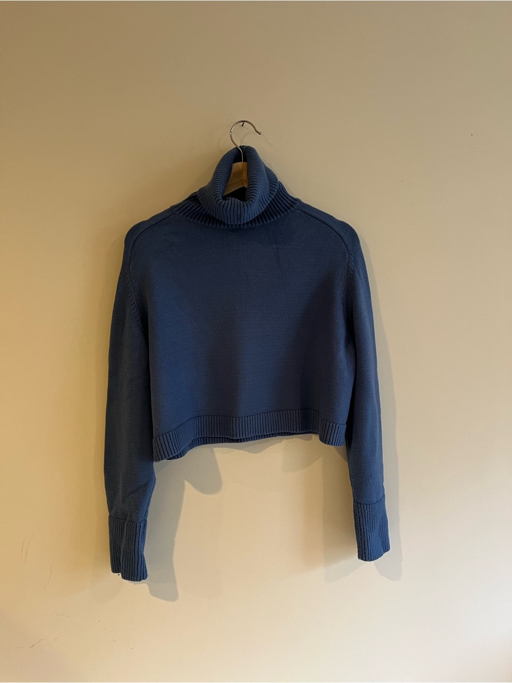 Zara Navy Cropped Turtleneck Sweater